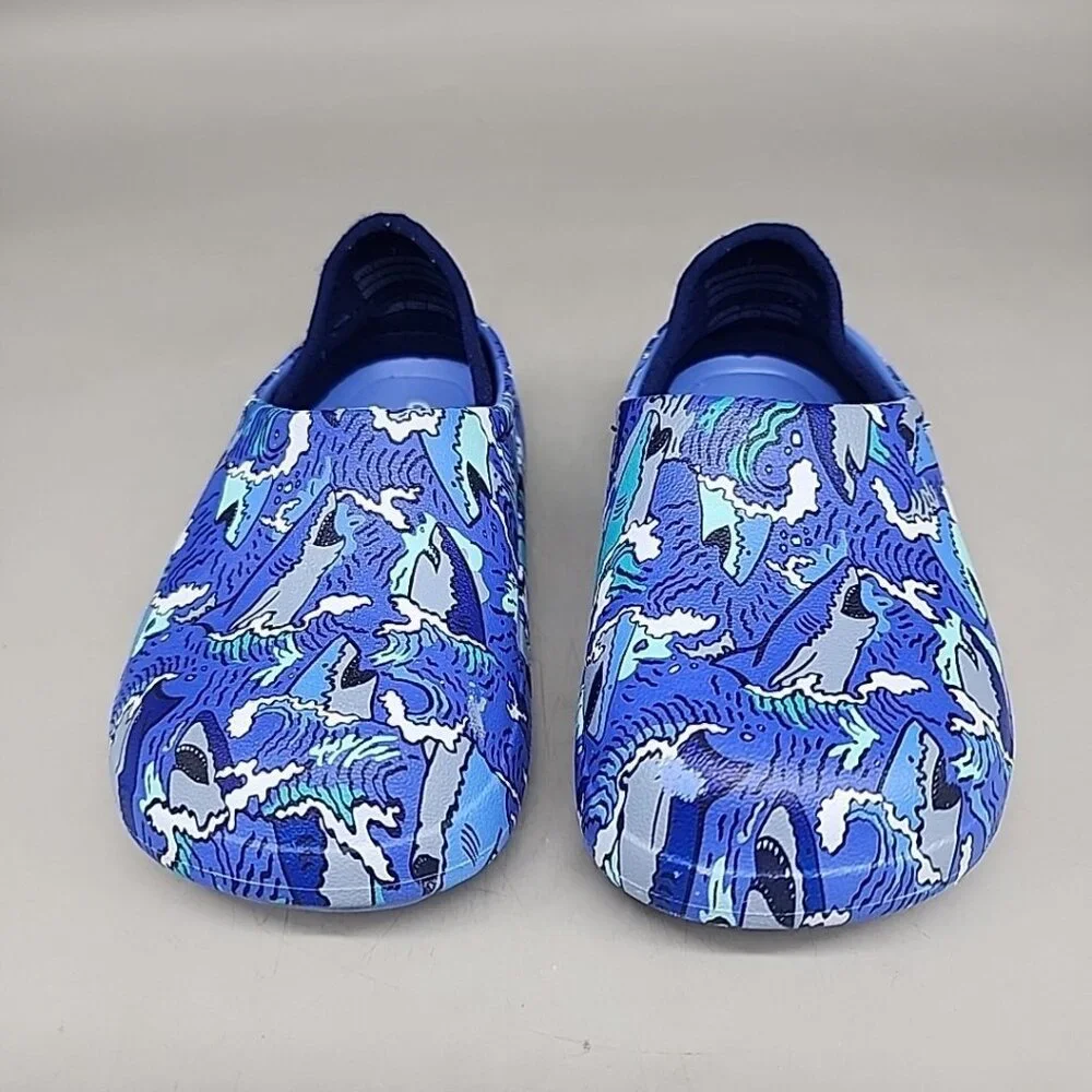 Toddler Boys' Size 7 Rowan Slip On Round Closed Toe Blue Water Shoes Cat & Jack